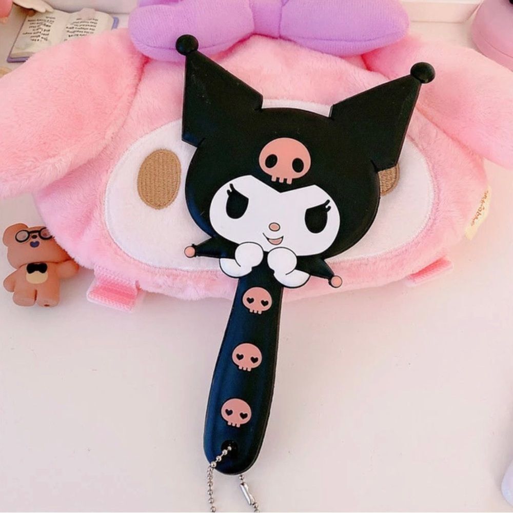 Sanrio Kuromi Black Mirror Silicone Adjustable Handle